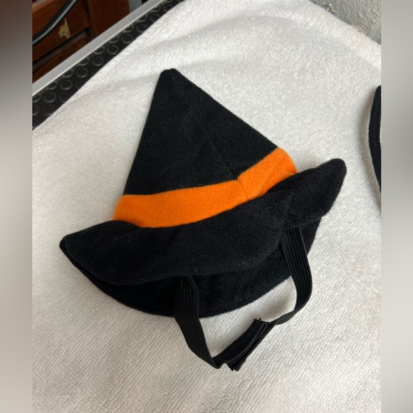 Black And Orange Halloween Costume Hat And Cape - Picture 5 of 14
